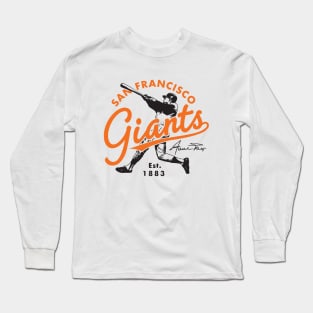 Retro Giants Willie Mays 3 by Buck Tee Long Sleeve T-Shirt